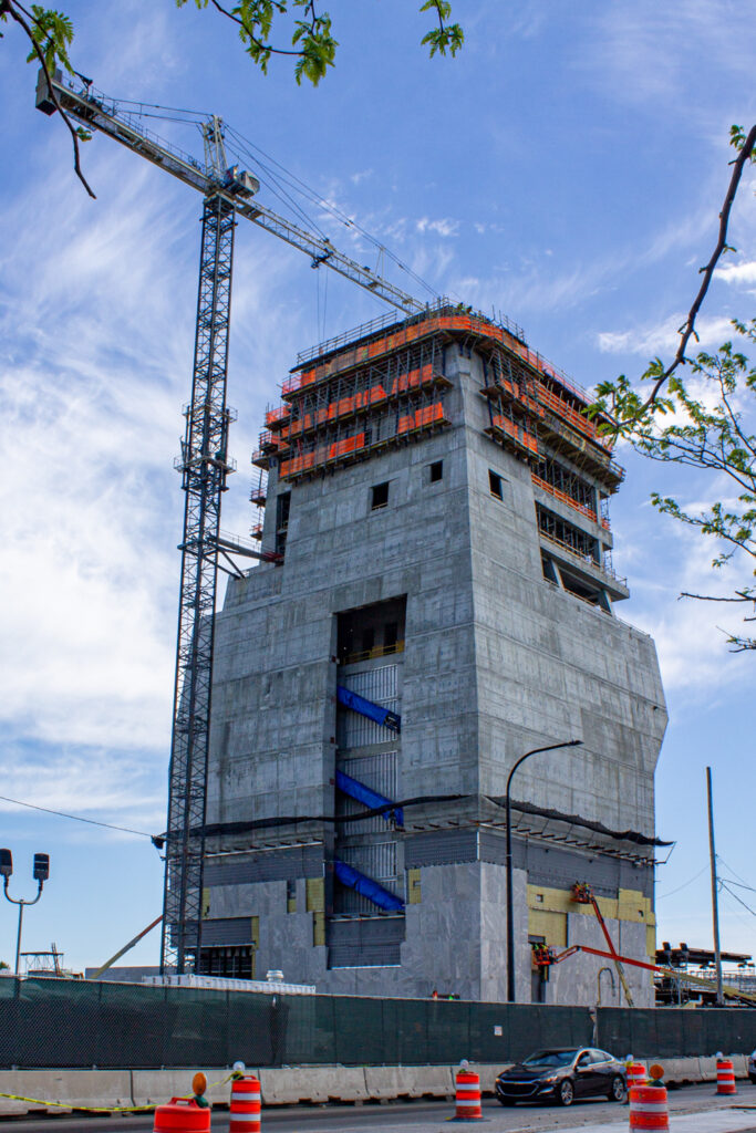 Construction on the Obama Presidential Center Museum Tower