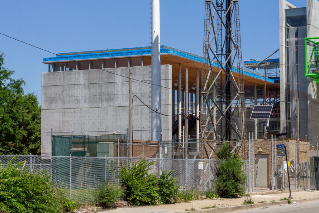 CTA Damen Green Line station construction