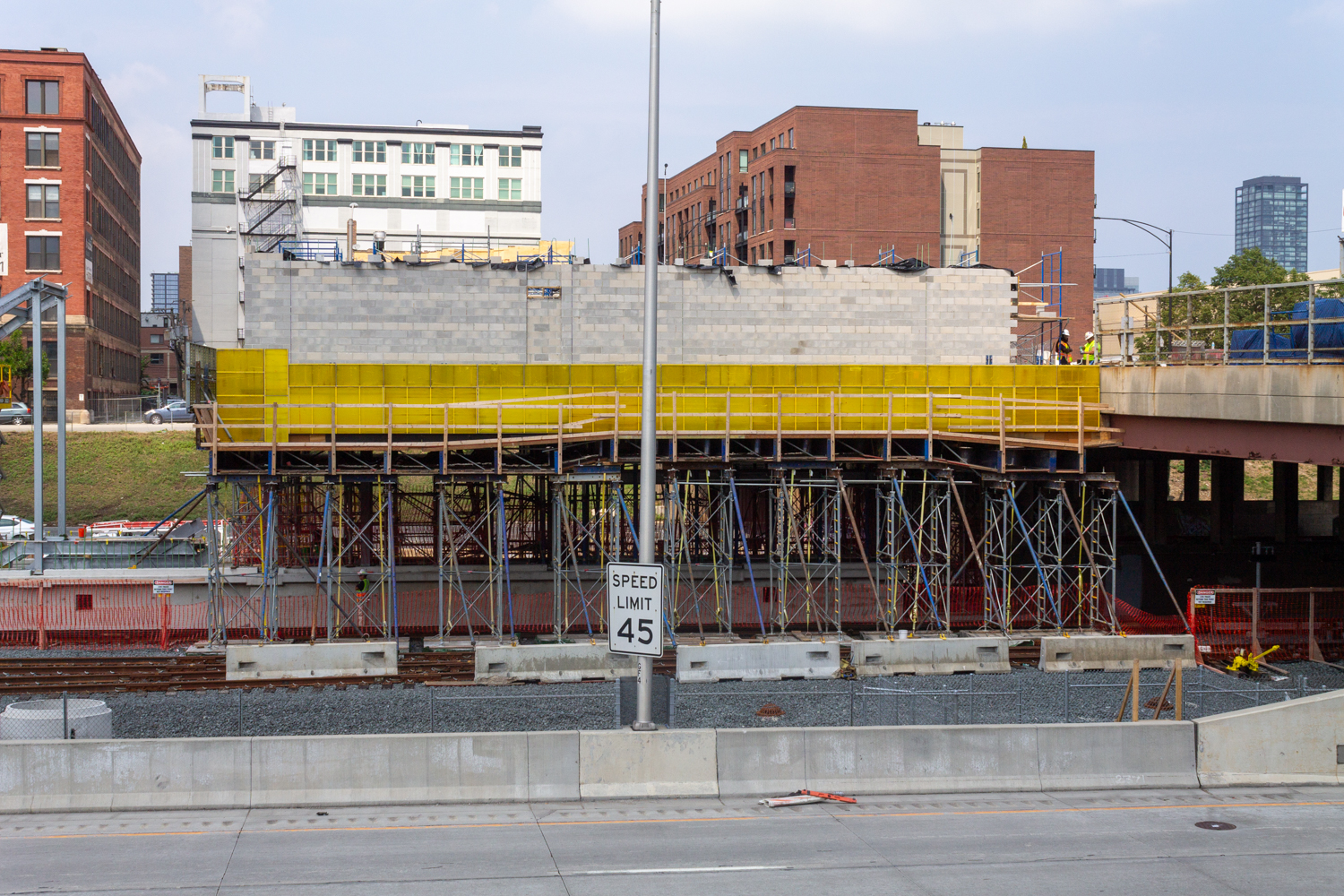 Racine Blue Line station construction