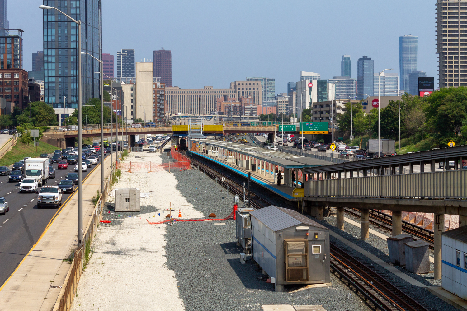 Racine Blue Line station construction