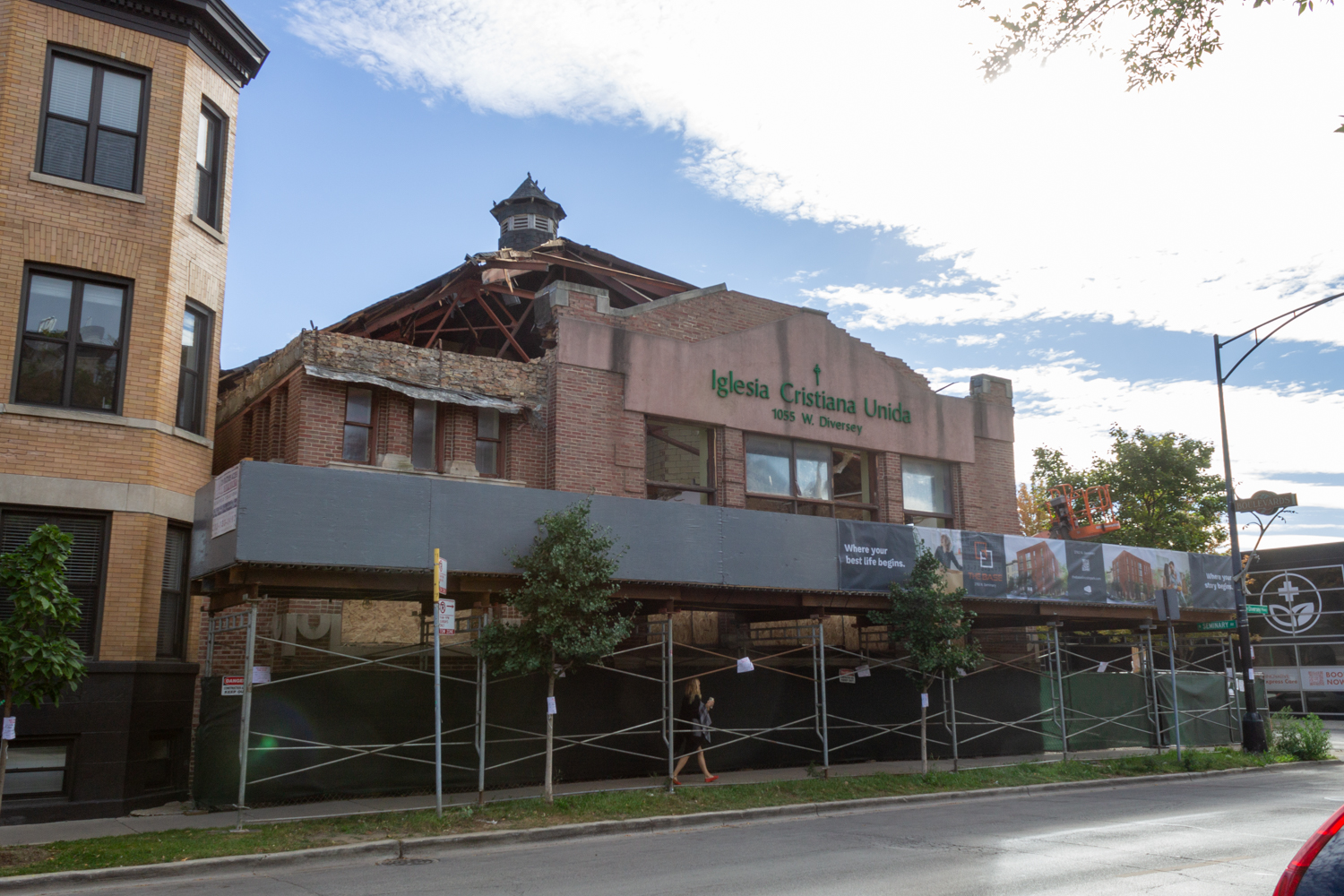 United Christian Church demolition for The Base Lincoln Park