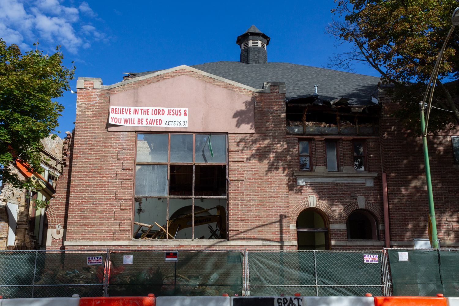 United Christian Church demolition for The Base Lincoln Park