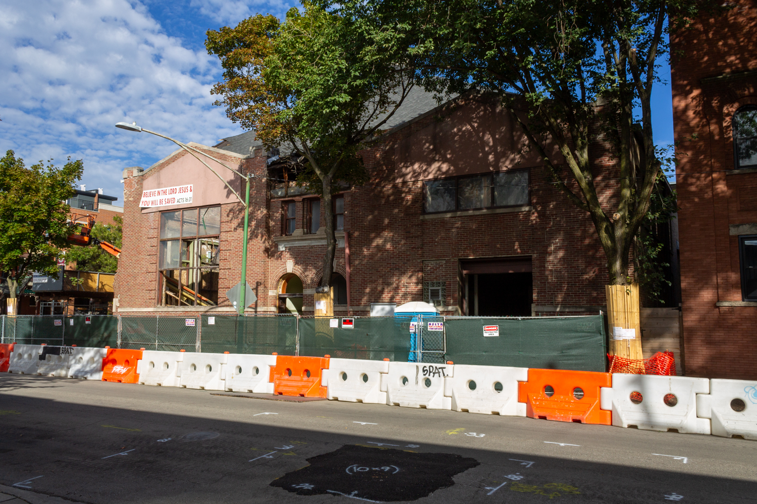 United Christian Church demolition for The Base Lincoln Park