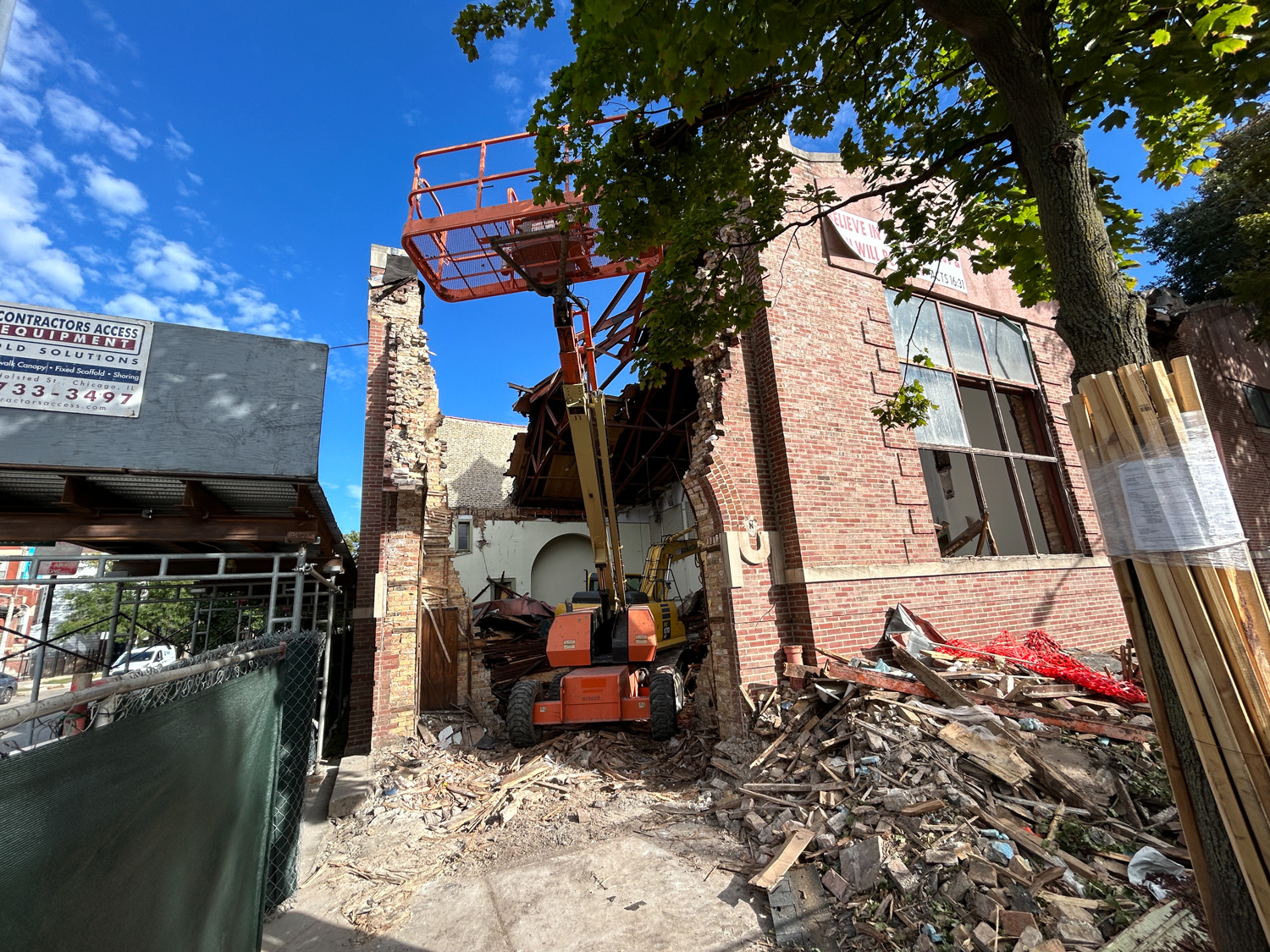 United Christian Church demolition for The Base Lincoln Park