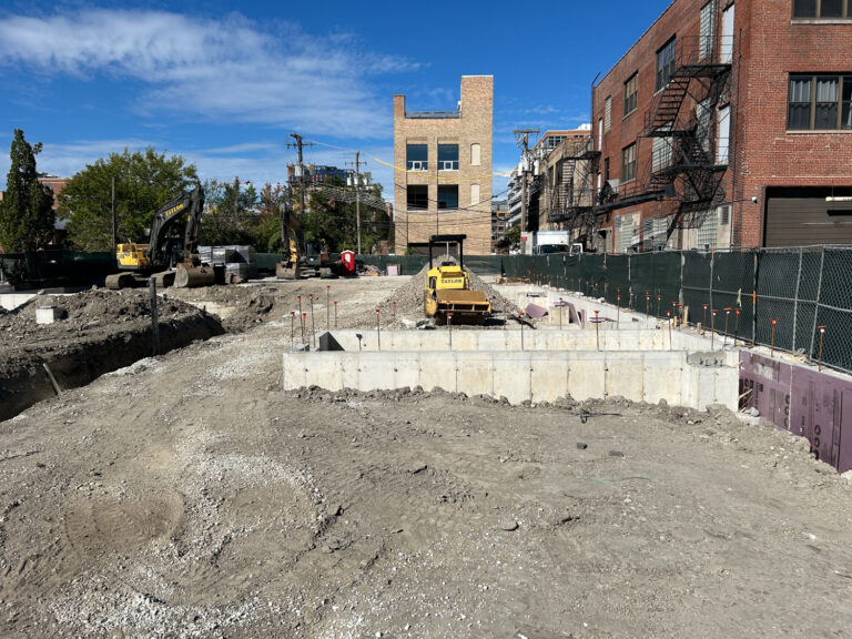 Concrete is in the ground for Kensington School West Loop Chicago YIMBY