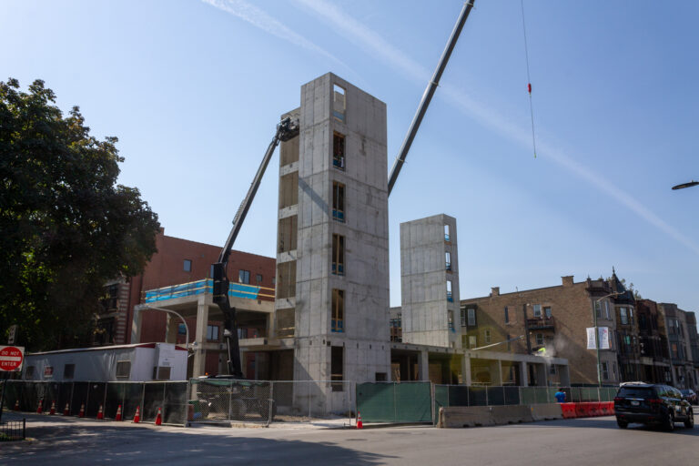 Construction progress at Lakeview Landing sees elevator, stairwell