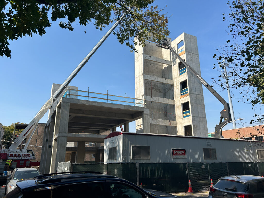 Construction progress at Lakeview Landing sees elevator, stairwell