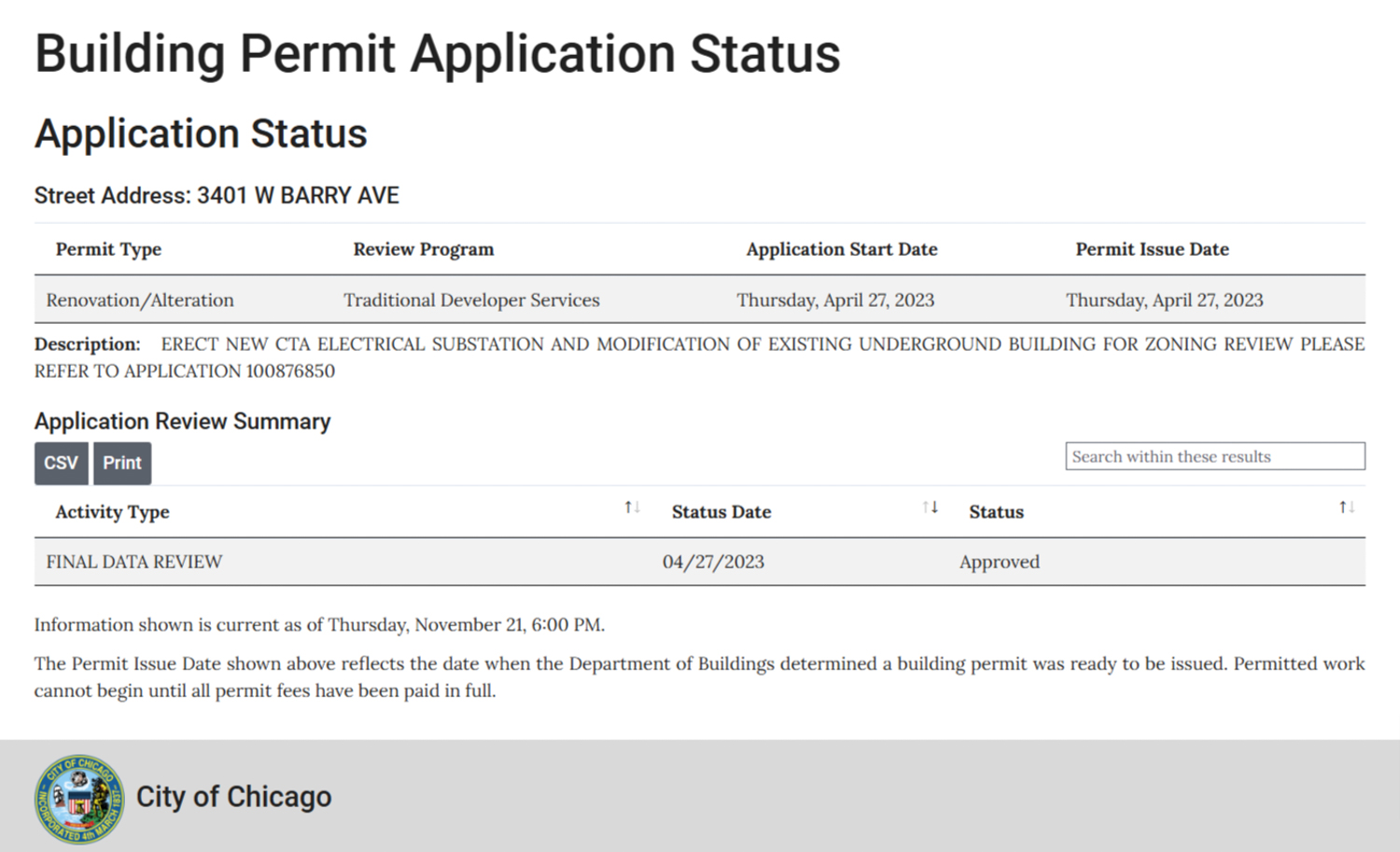 Kimball Barry CTA substation construction