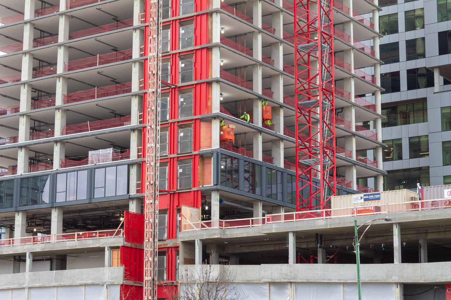 220 North Ada glass installation