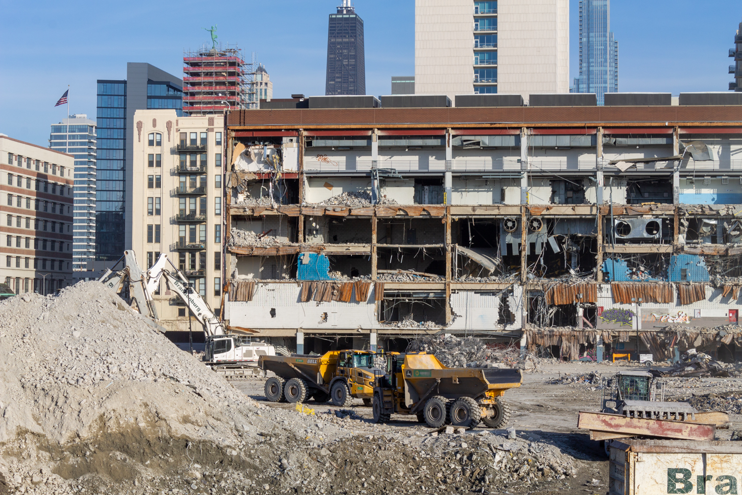 Chicago Tribune Freedom Center demolition December 2024