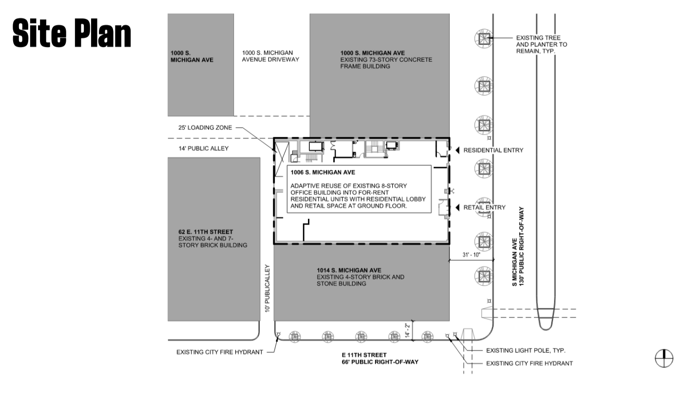 1006 South Michigan Avenue residential conversion Plan Commission approval