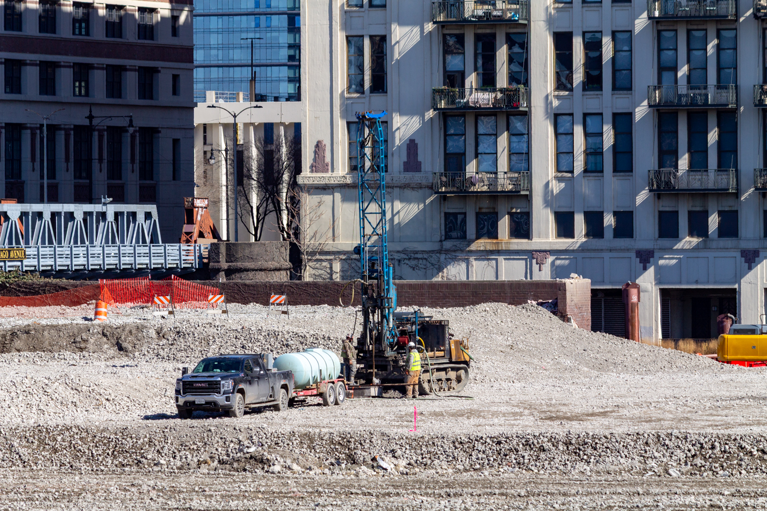 Bally's Chicago Casino caisson prep work