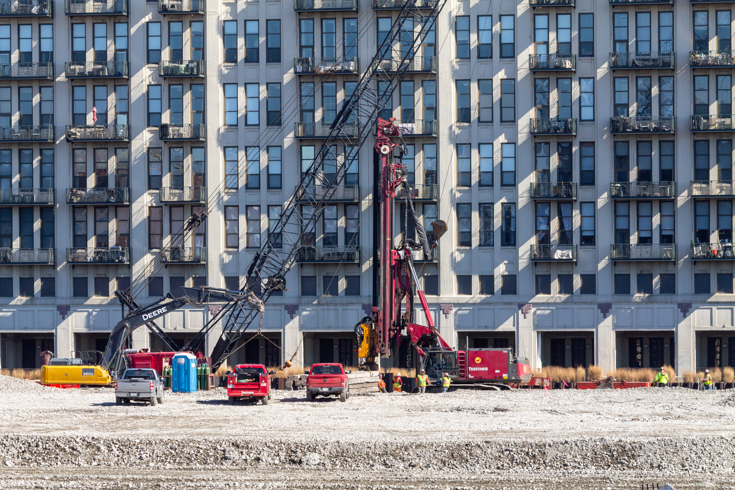 Bally's Chicago Casino caisson prep work