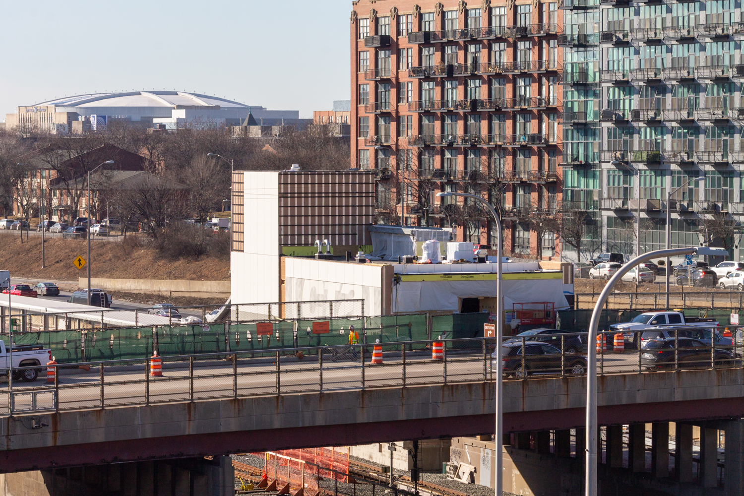 Racine Blue Line station construction