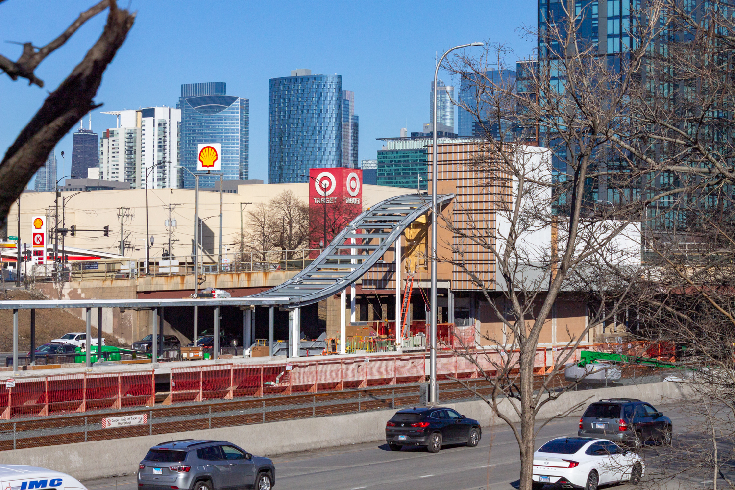 Racine Blue Line station construction