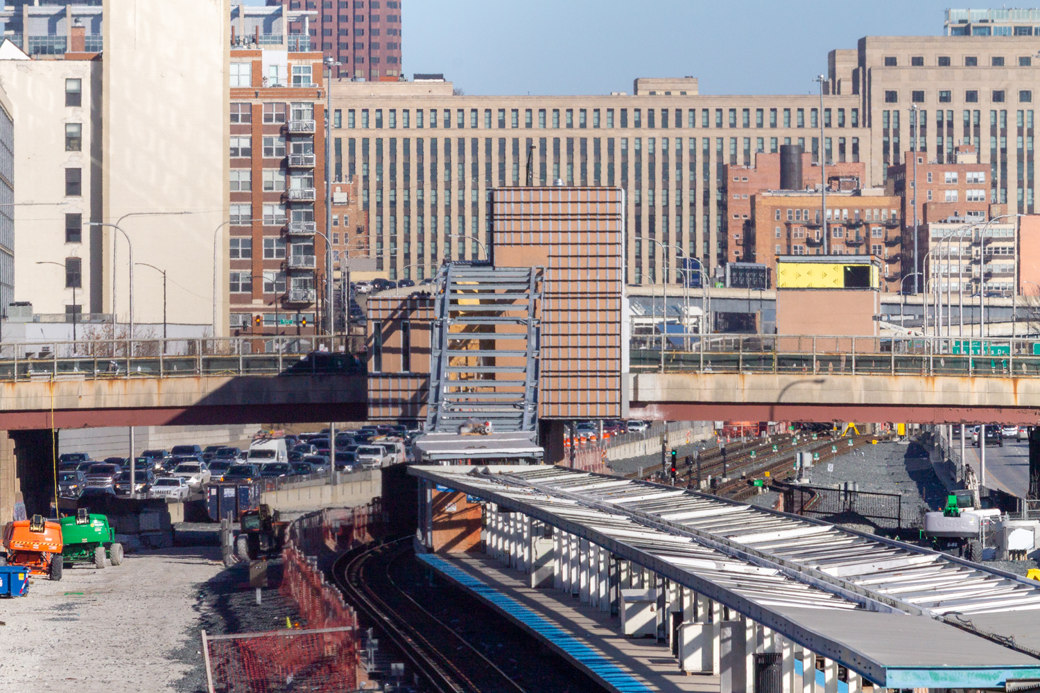 Racine Blue Line station construction