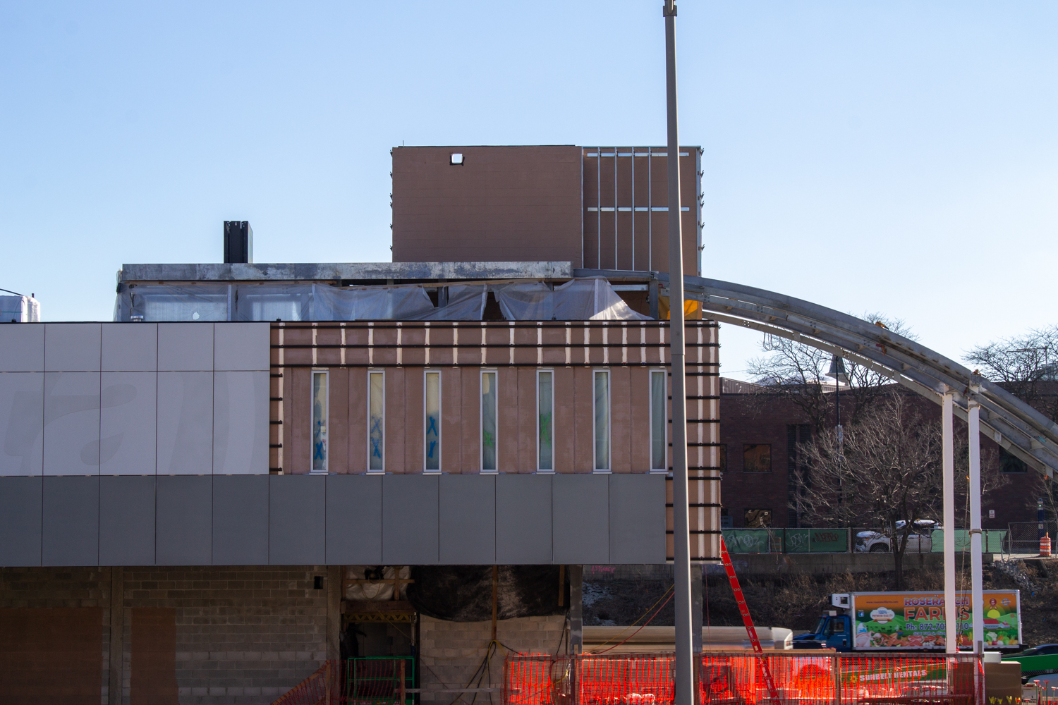 Racine Blue Line station construction