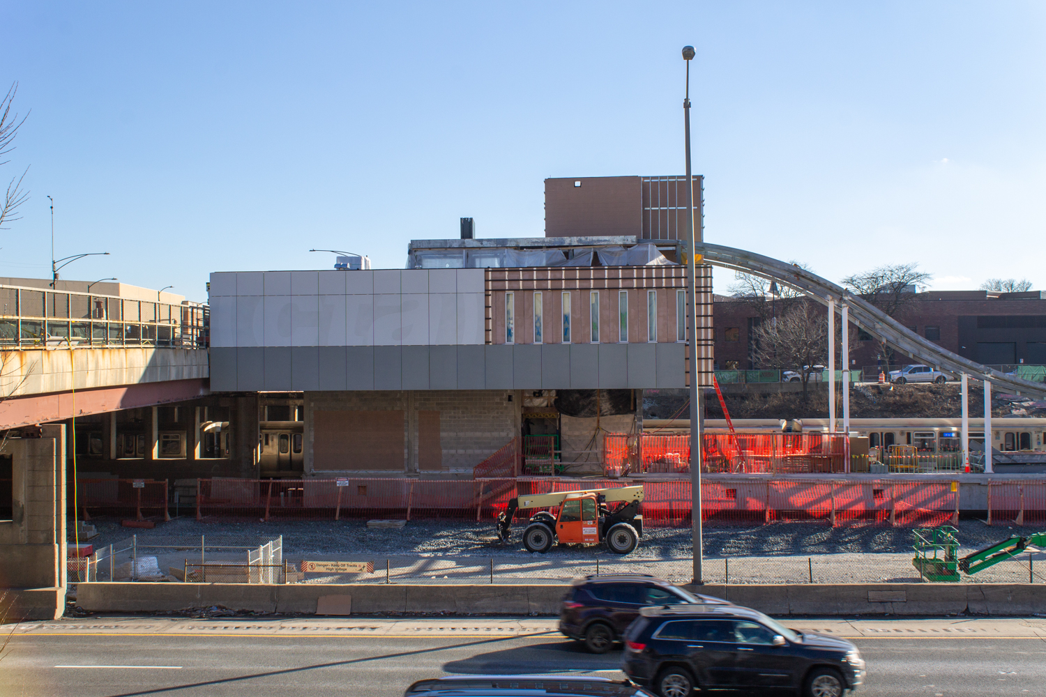 Racine Blue Line station construction