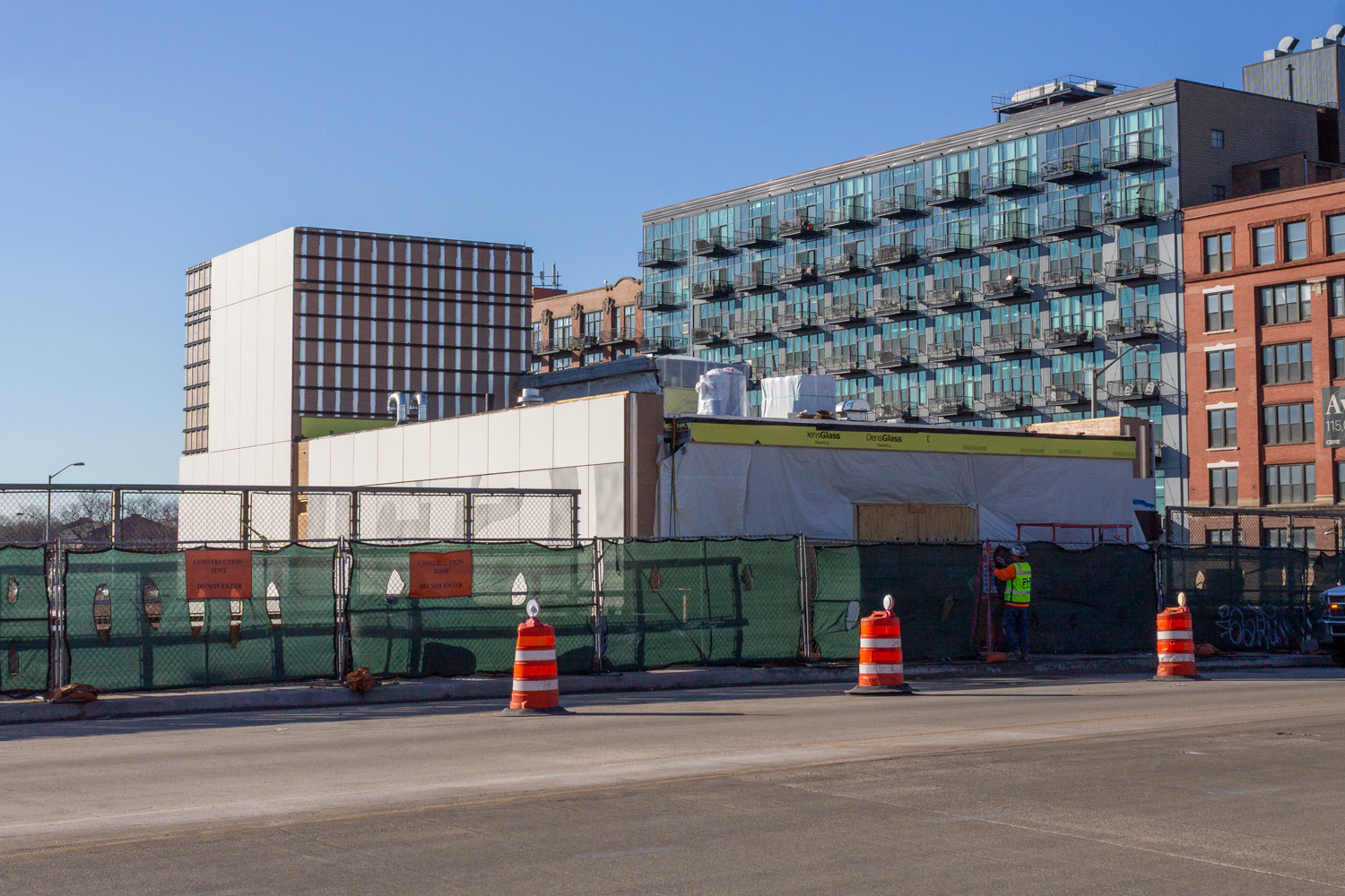 Racine Blue Line station construction