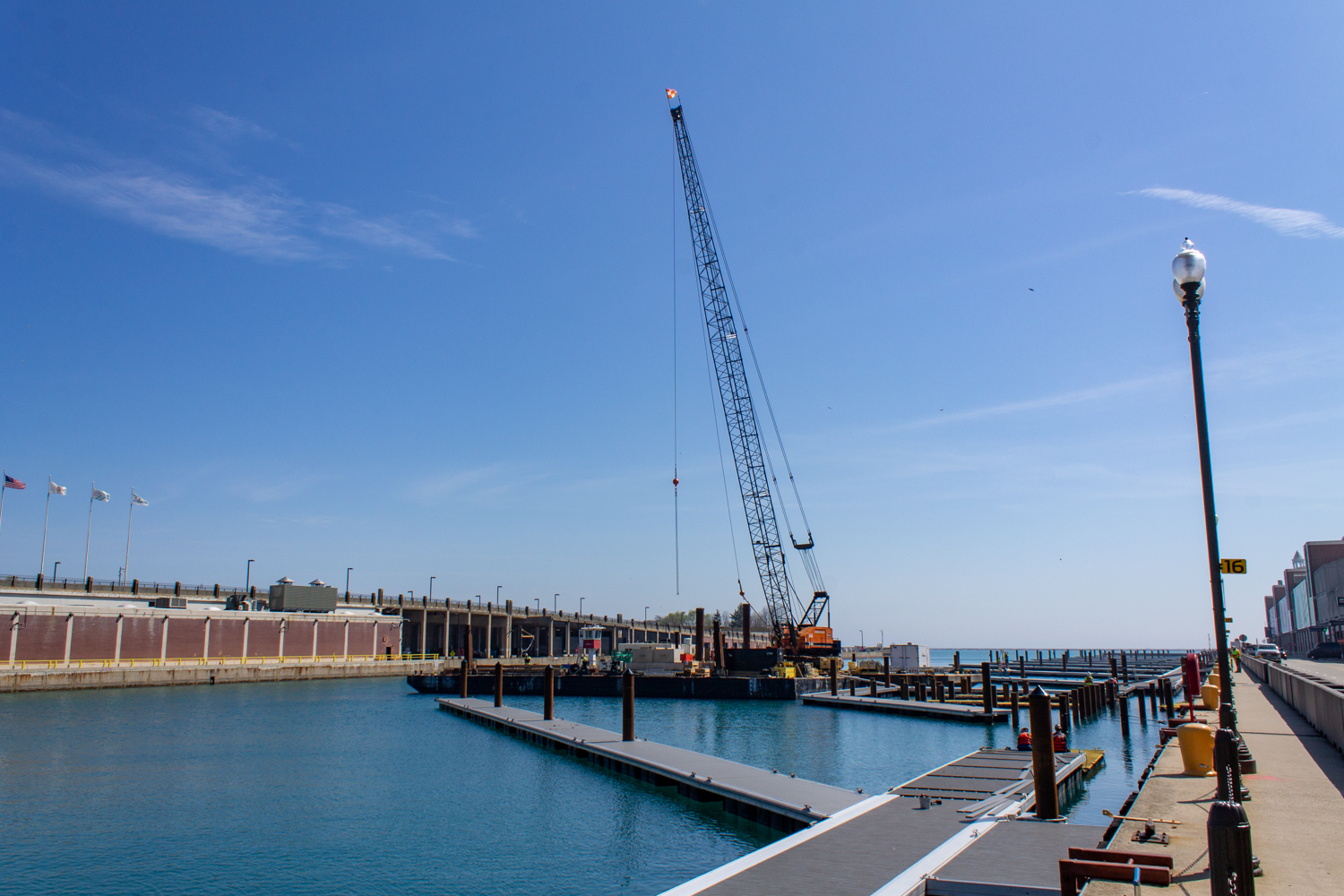 Navy Pier Marina construction progress