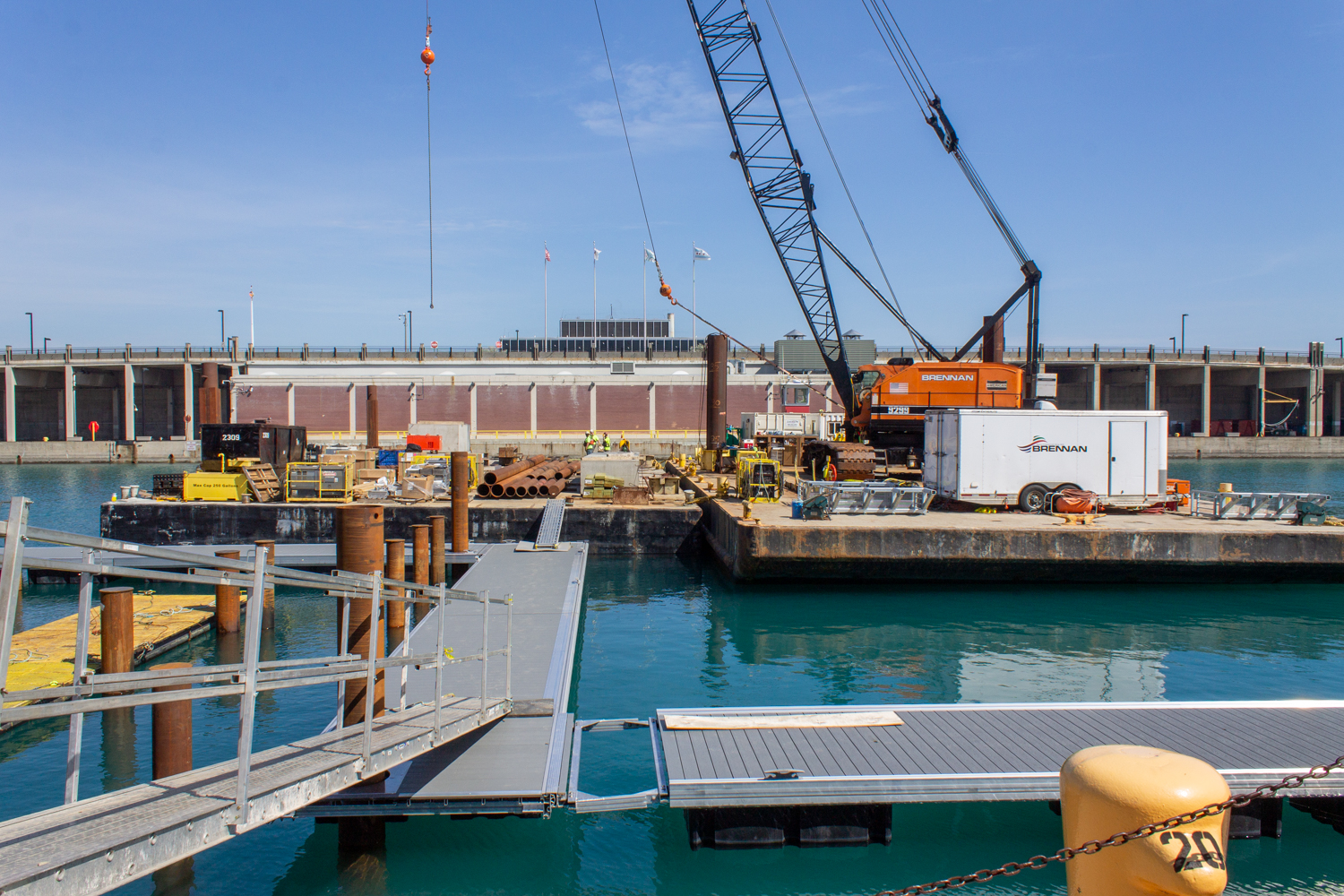 Navy Pier Marina construction progress