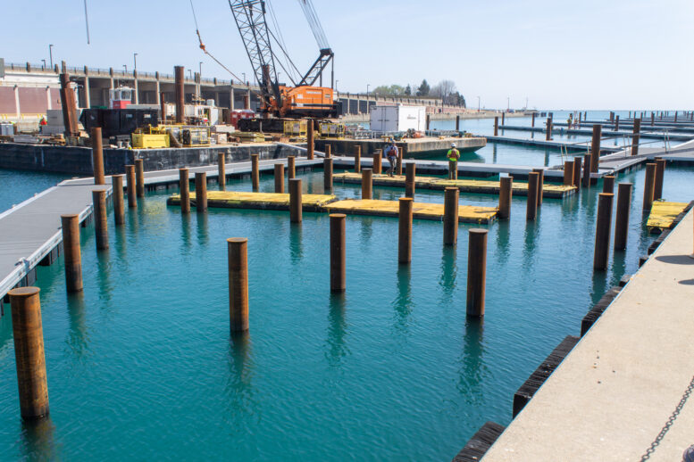 Navy Pier Marina construction progress