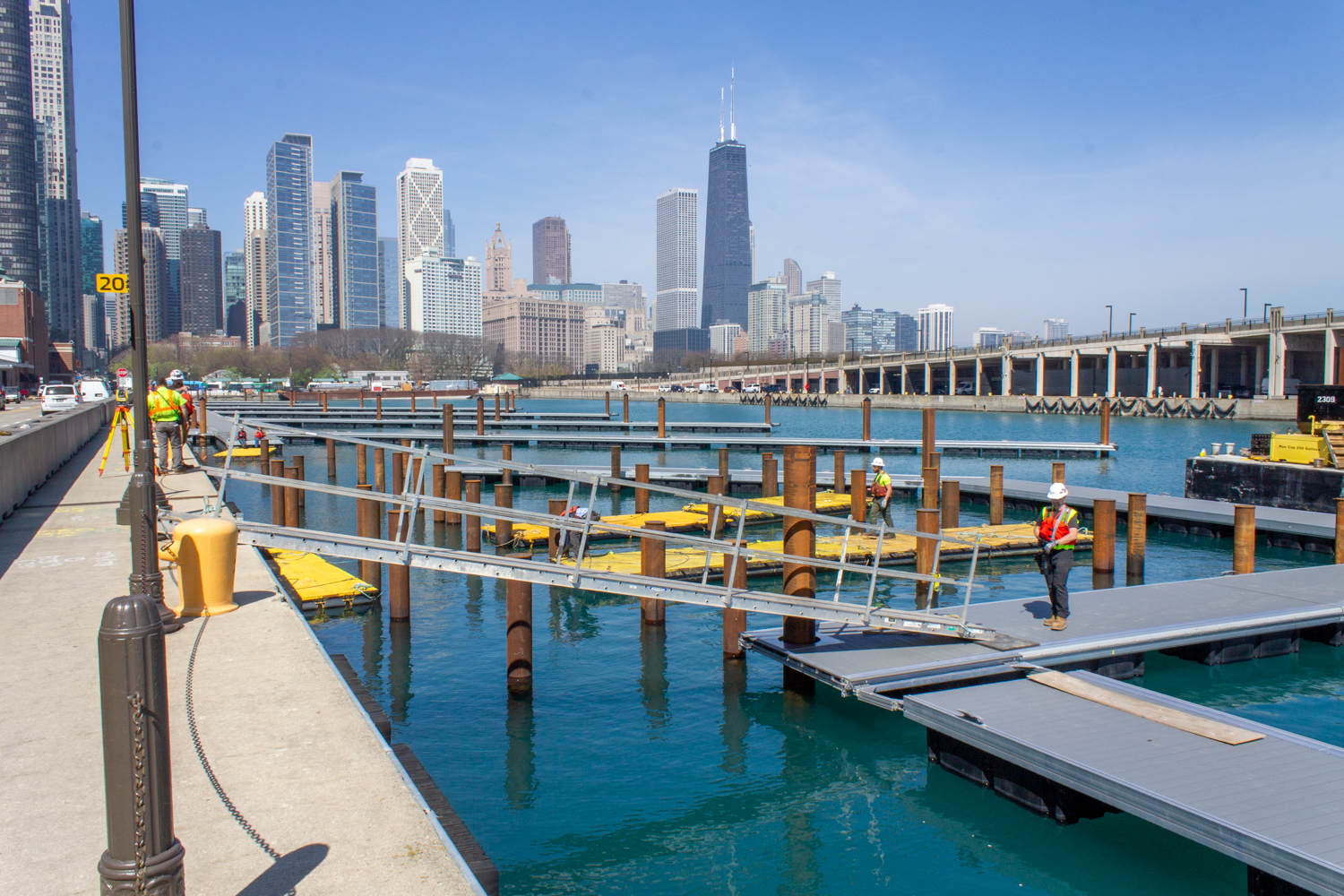 Navy Pier Marina construction progress