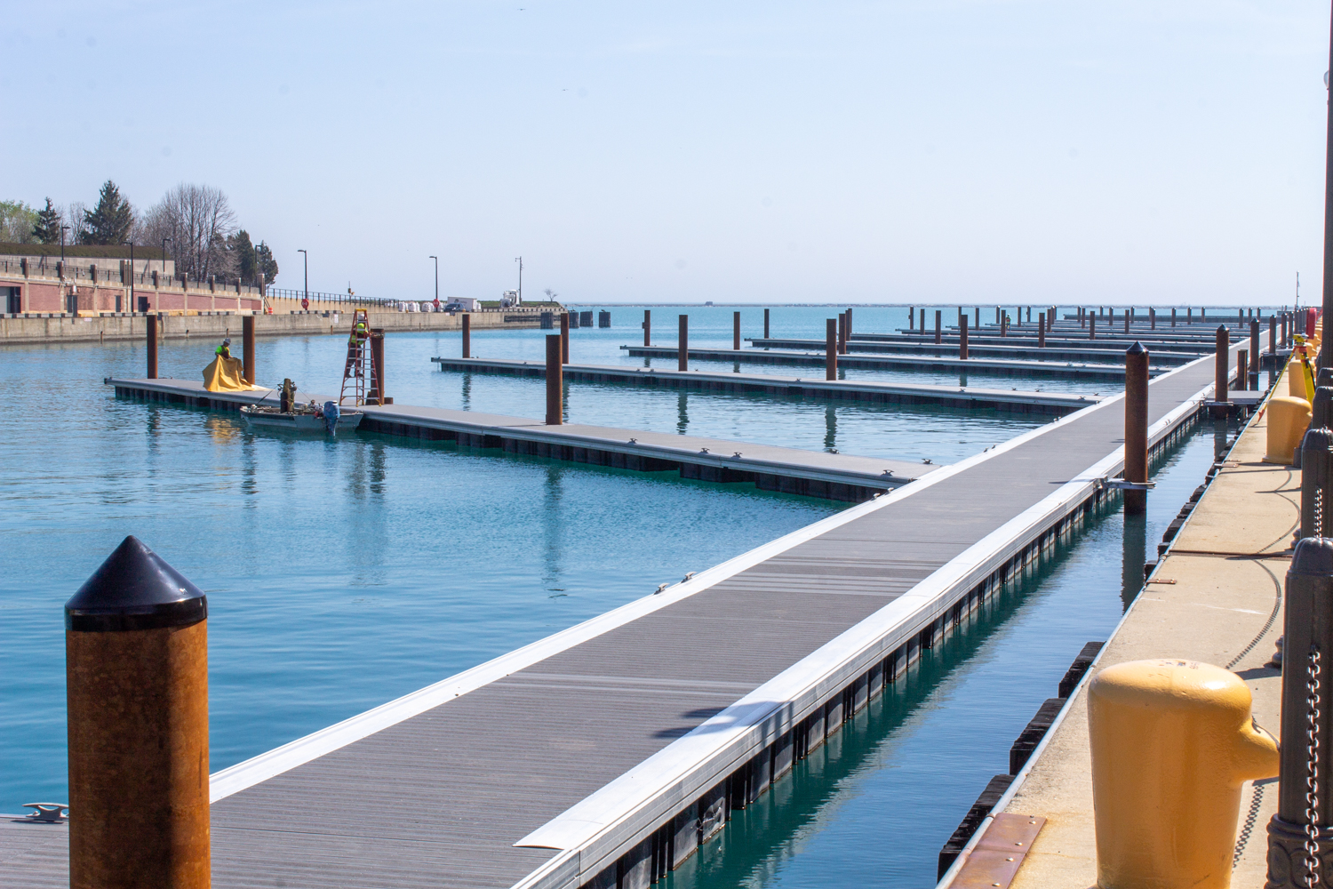 Navy Pier Marina construction progress
