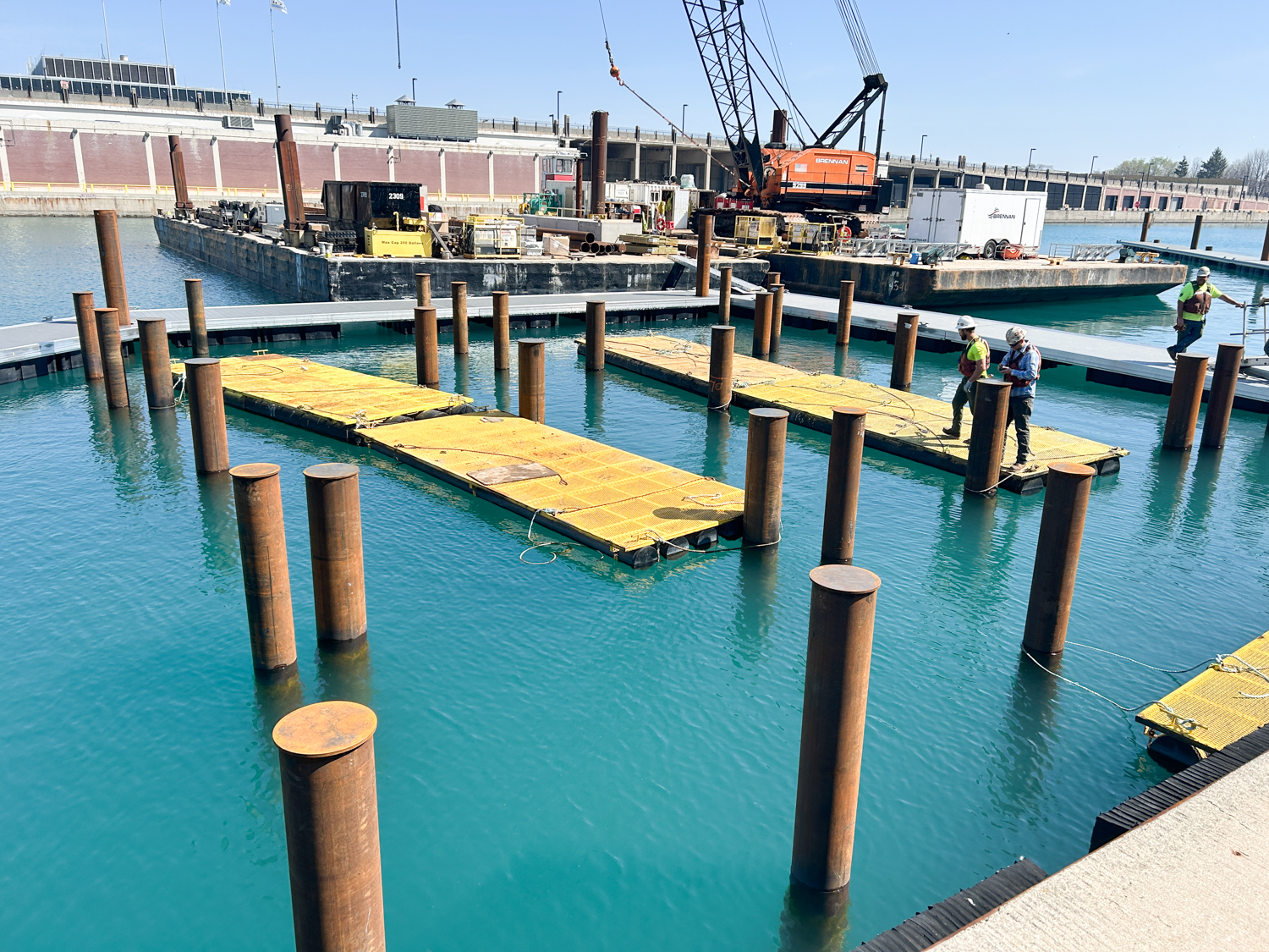 Navy Pier Marina construction progress