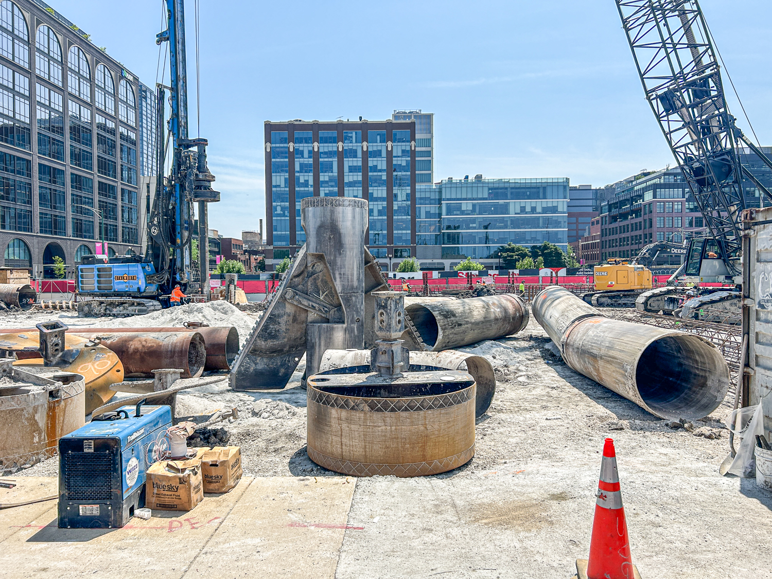 370 North Morgan caisson construction