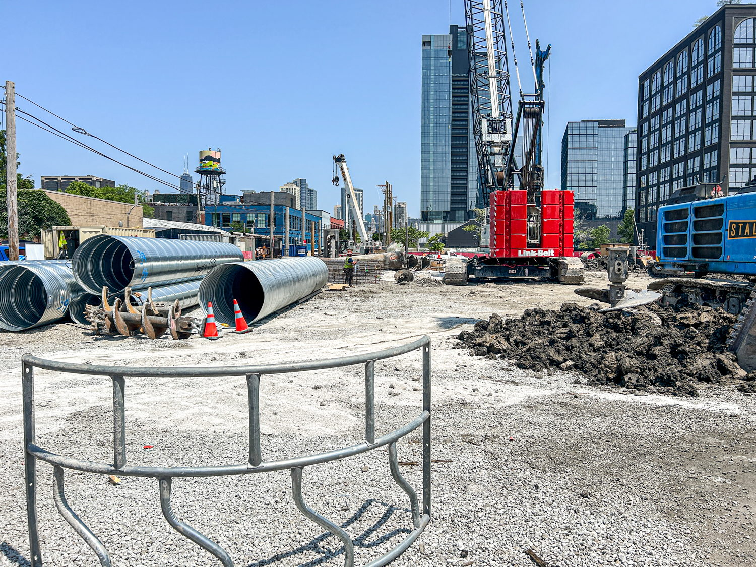 370 North Morgan caisson construction