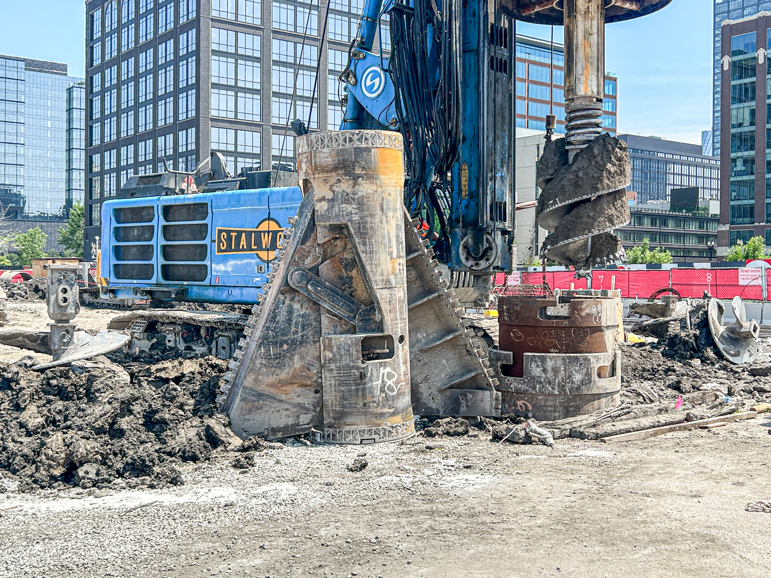 370 North Morgan caisson construction