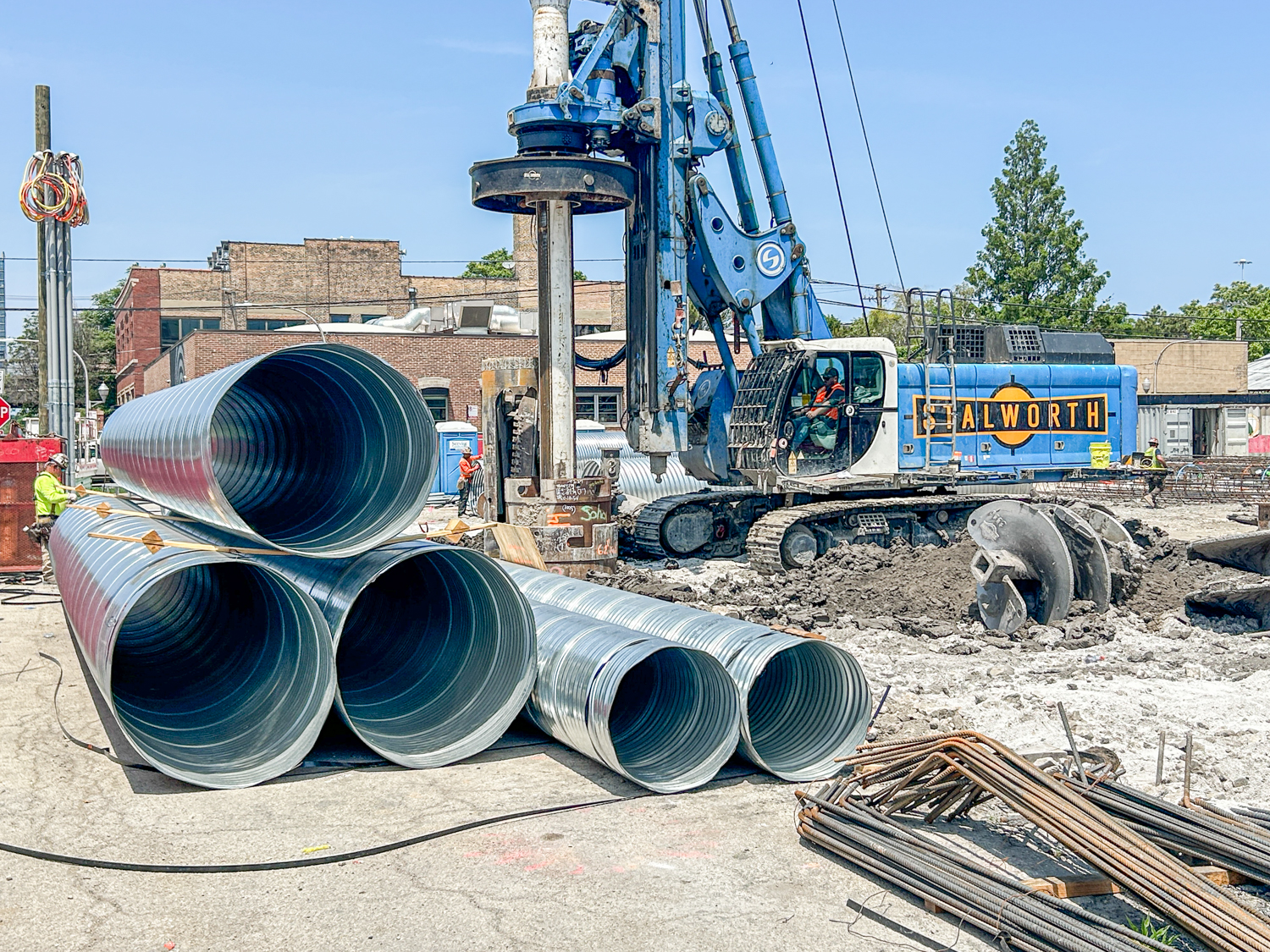370 North Morgan caisson construction