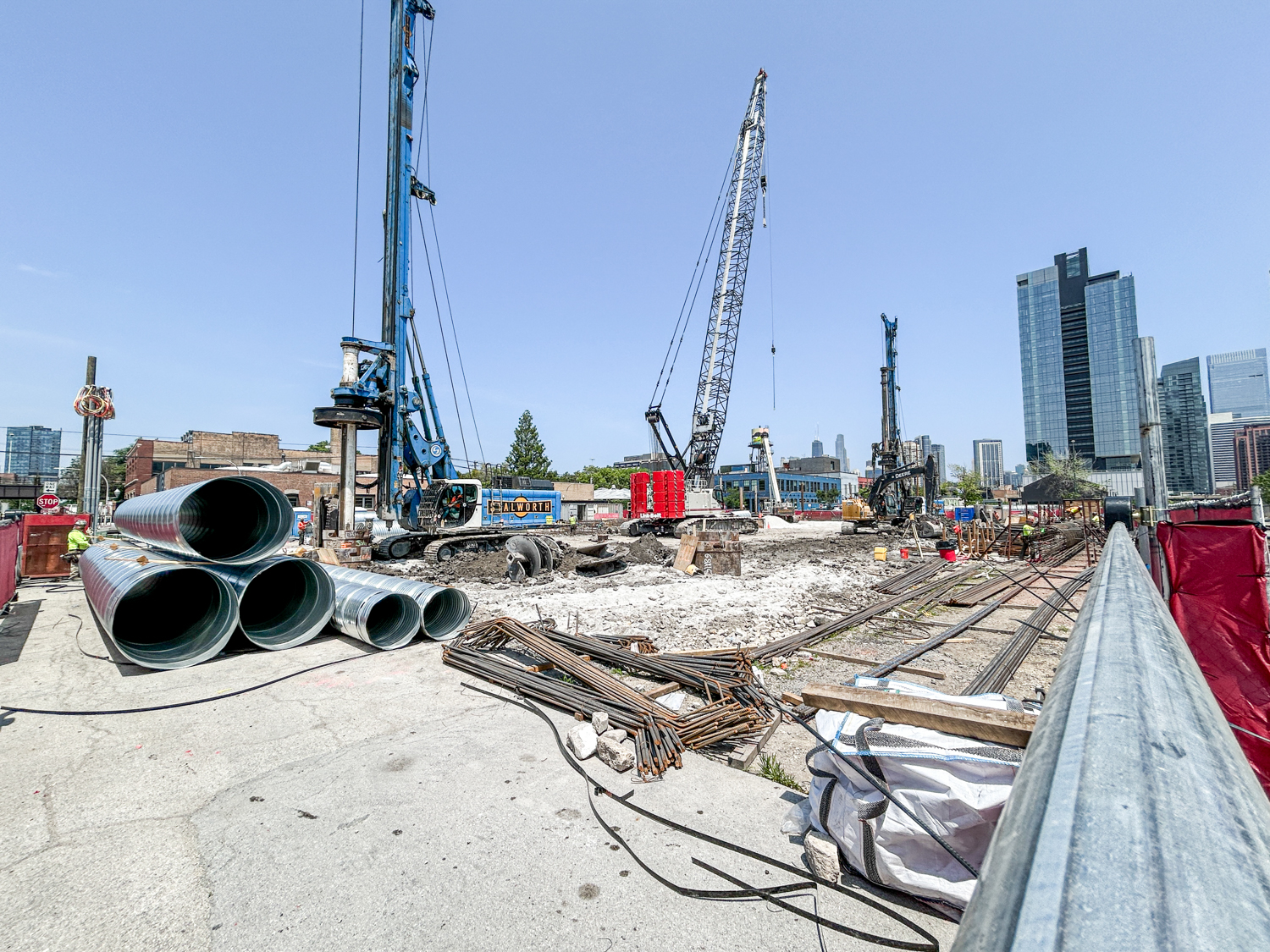 370 North Morgan caisson construction