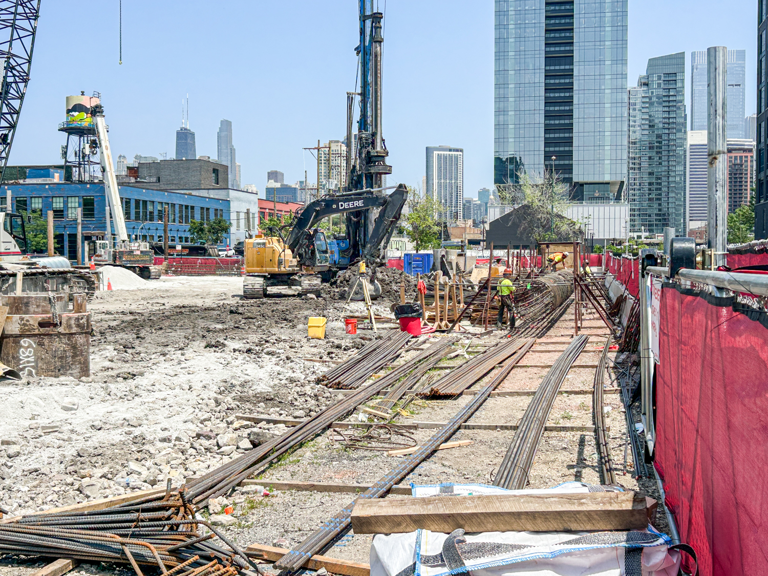 370 North Morgan caisson construction