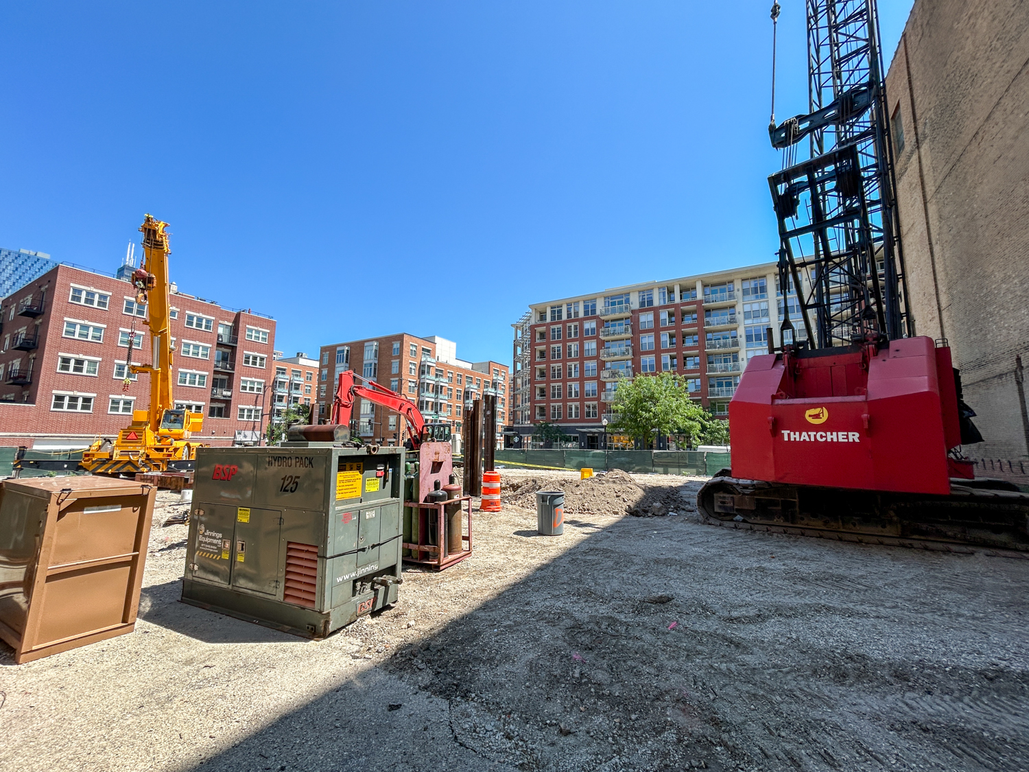 Bathhouse West Loop pile driving underway