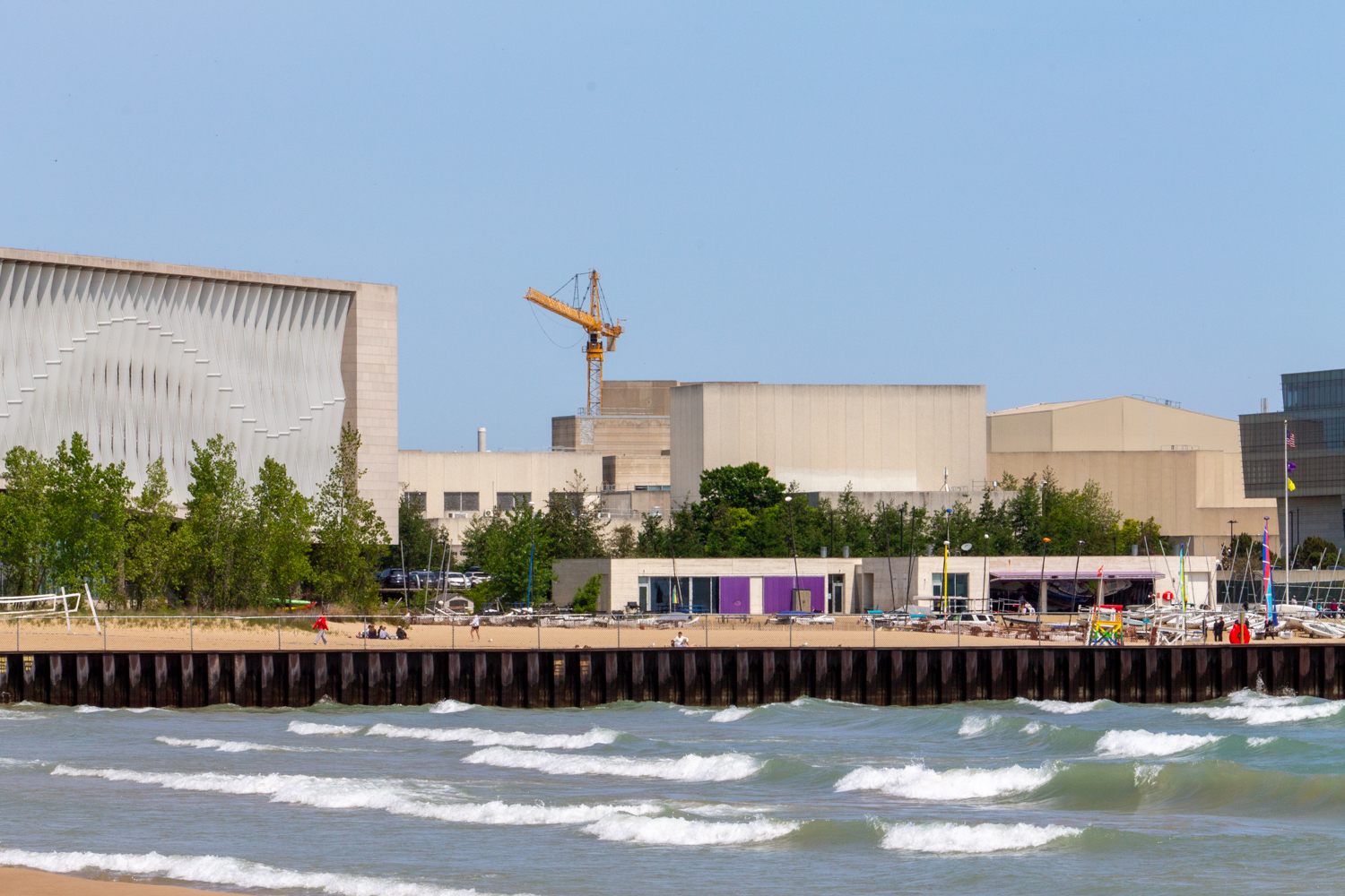 Northwestern University Kellogg Education Center tower crane
