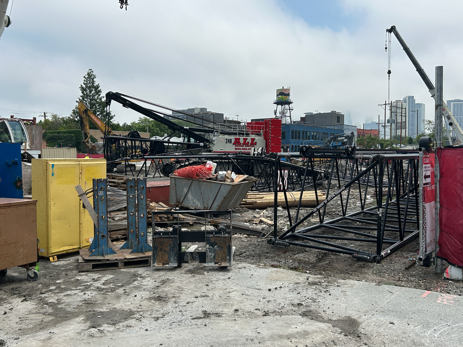 370 North Morgan tower crane base planted