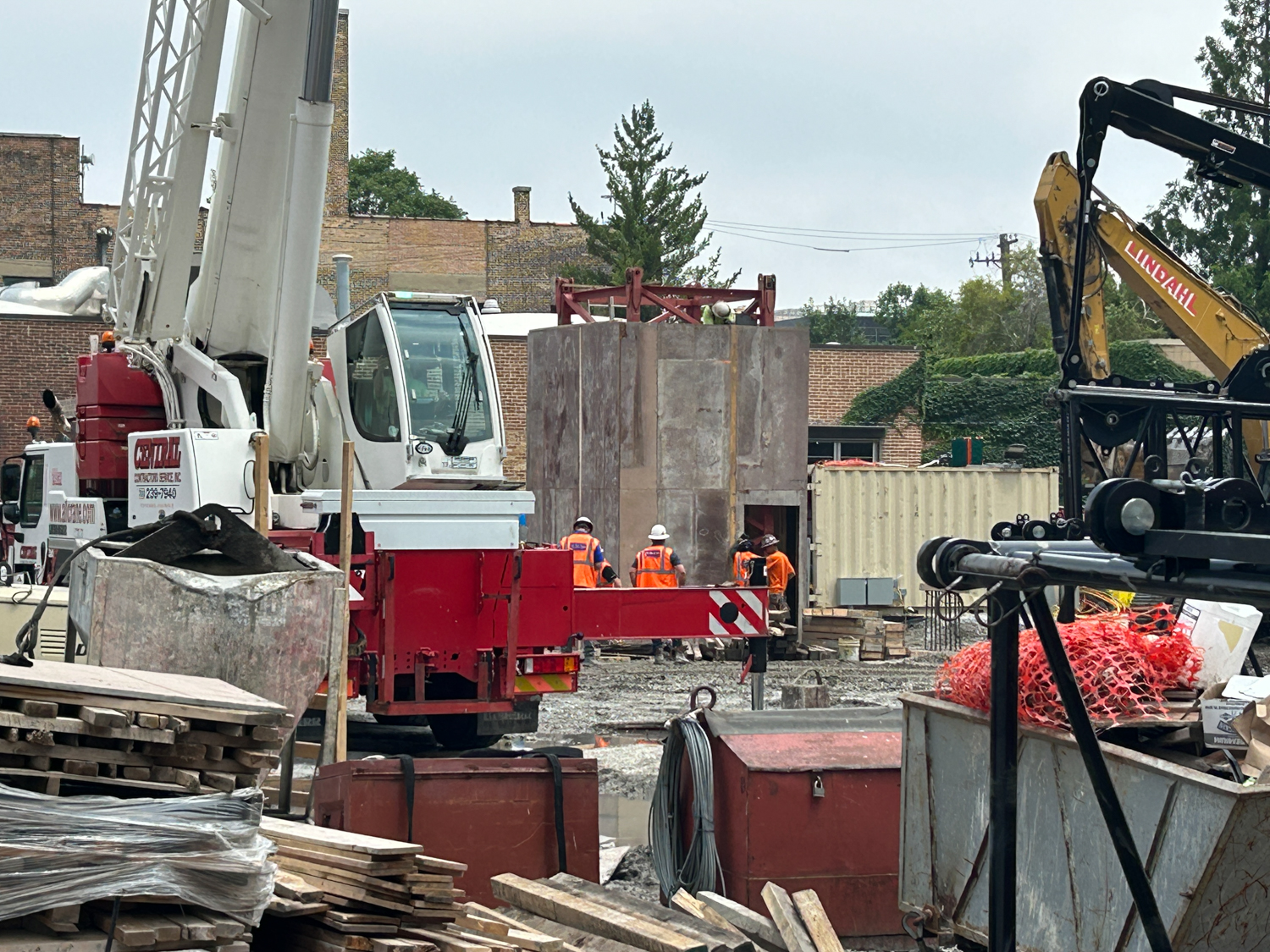 370 North Morgan tower crane base planted