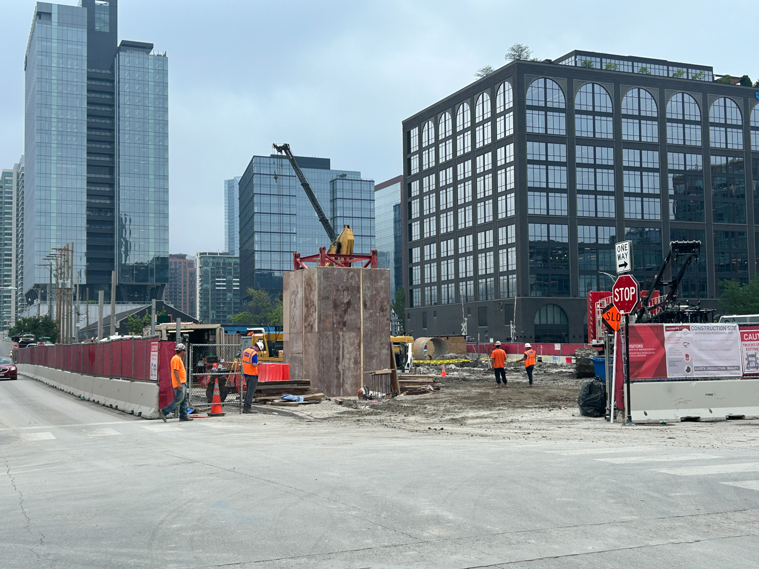 370 North Morgan tower crane base planted