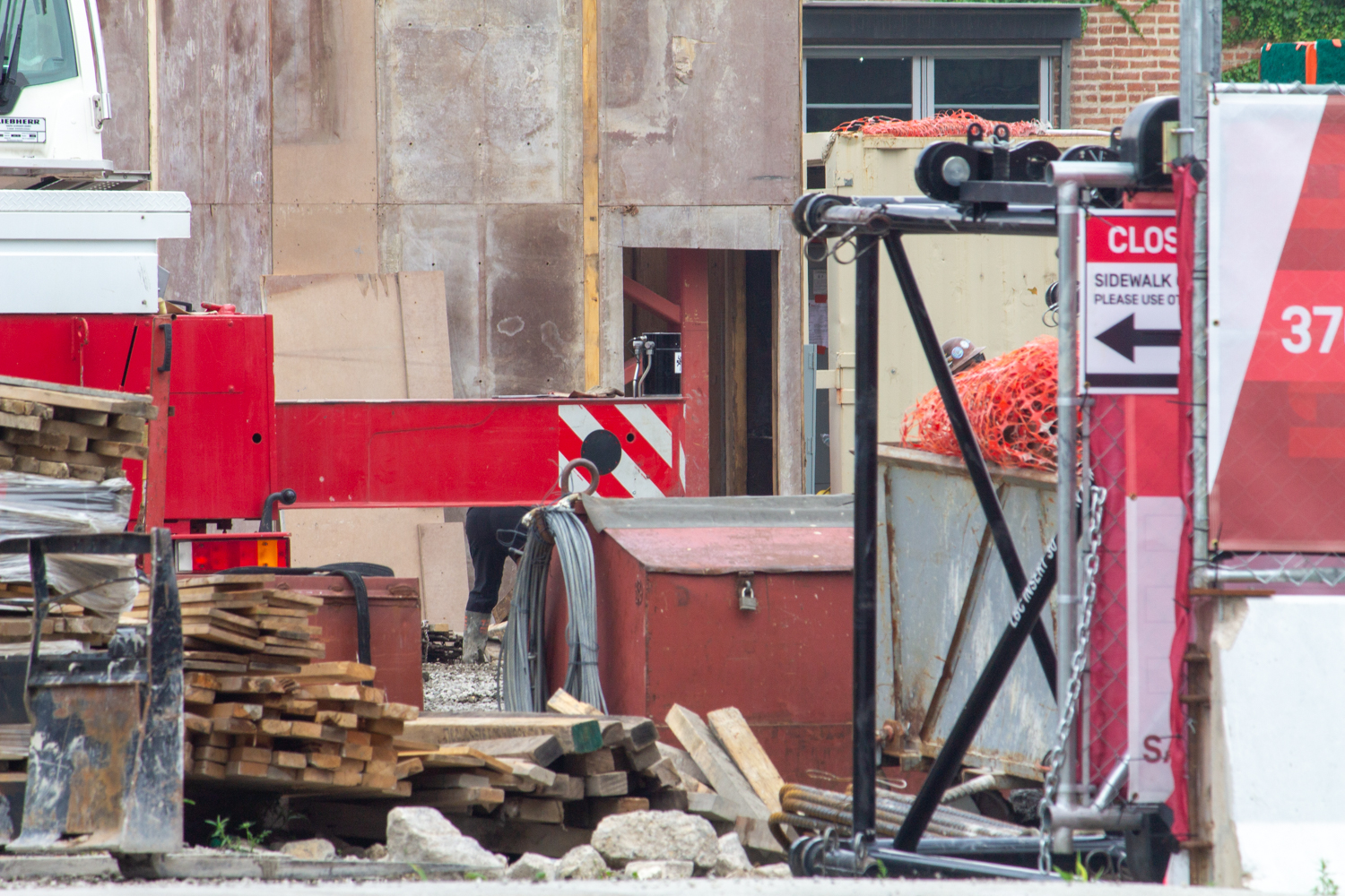 370 North Morgan tower crane base planted