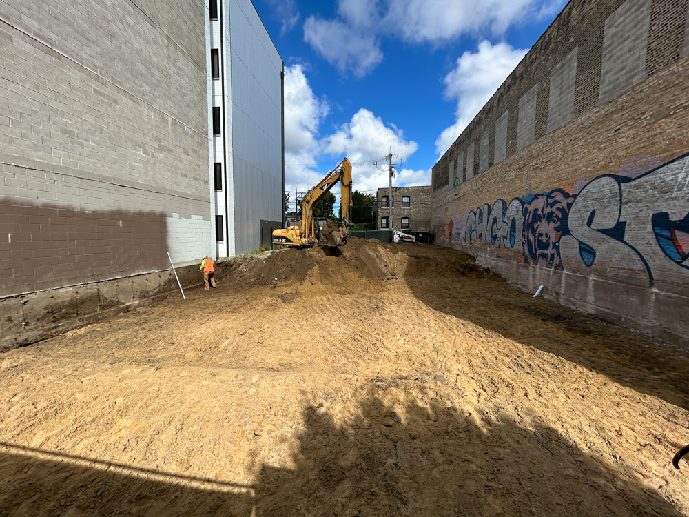 2206 West Lawrence Avenue foundation work underway