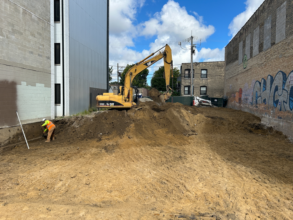 2206 West Lawrence Avenue foundation work underway