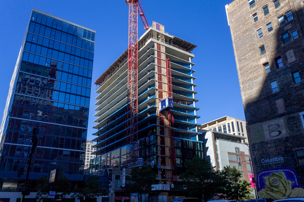 626 South Wabash tops out