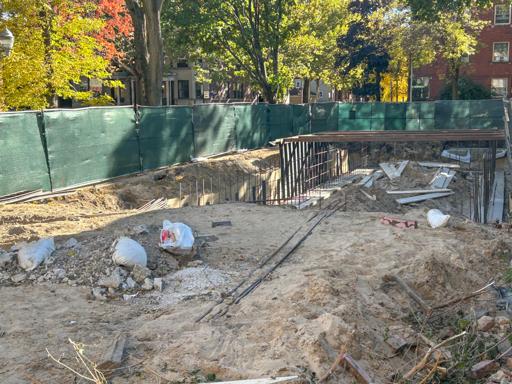 When demolition was permitted in July, neighbors put up an effort to have the façade incorporated into the new design if the entire building couldn't be saved, but the teardown went on as planned. By the end of August, the site had been cleared.