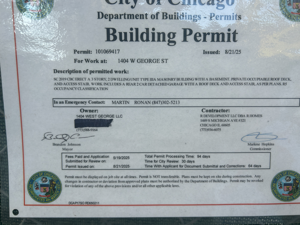 1404 West George Street foundation construction