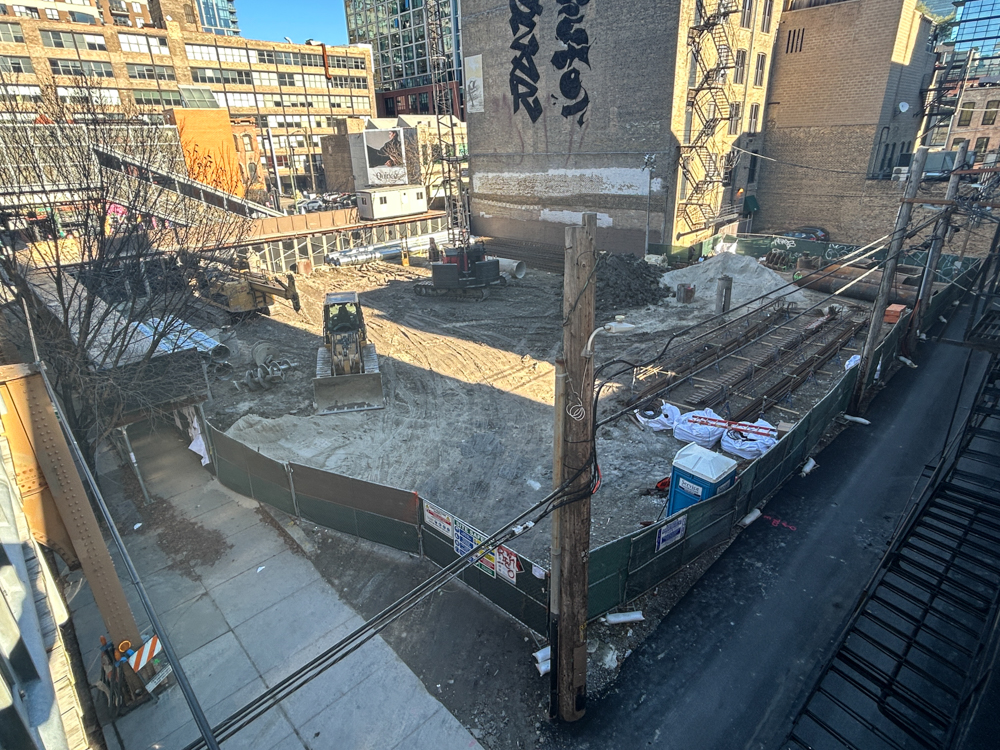 227 West Chicago Avenue caisson construction