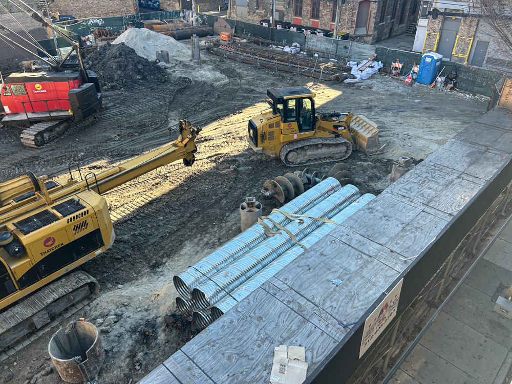 227 West Chicago Avenue caisson construction