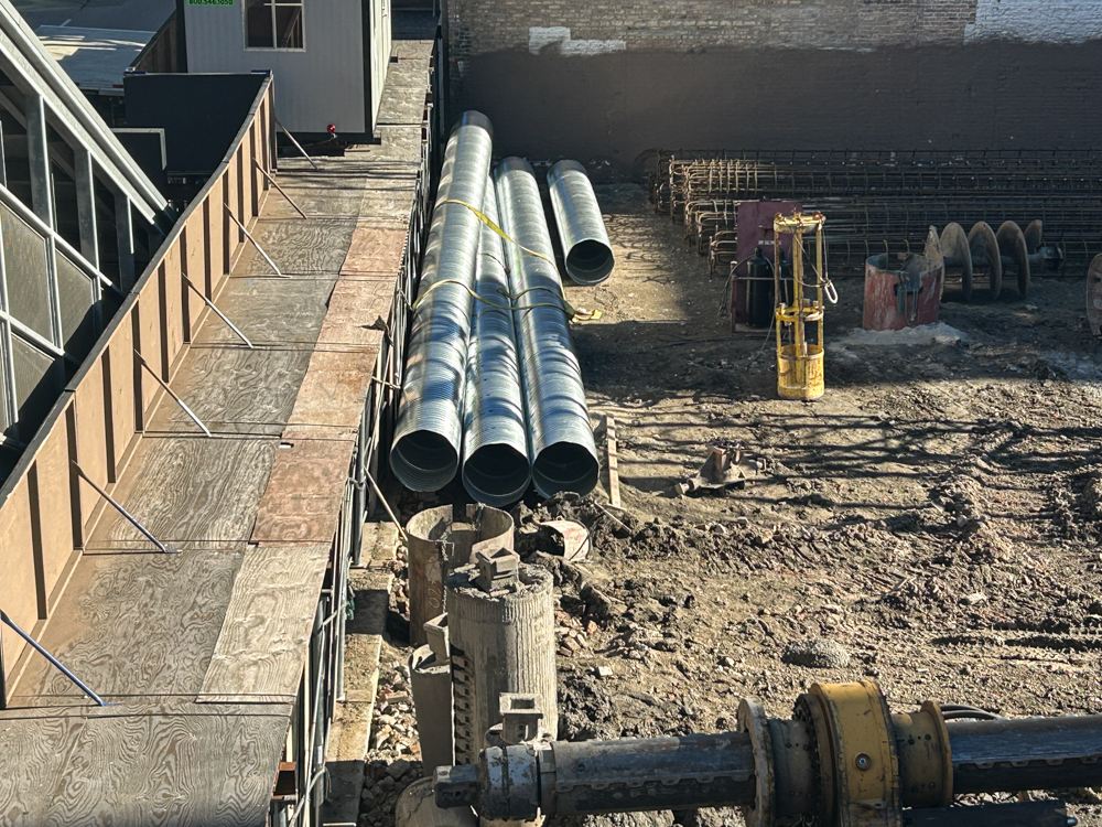 227 West Chicago Avenue caisson construction