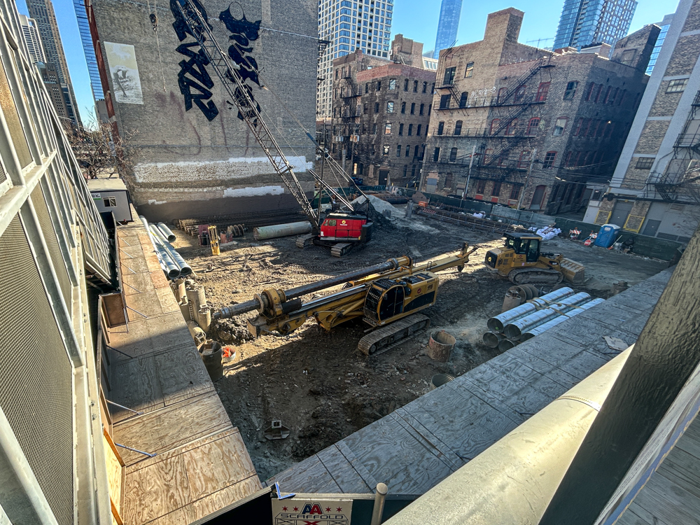 227 West Chicago Avenue caisson construction